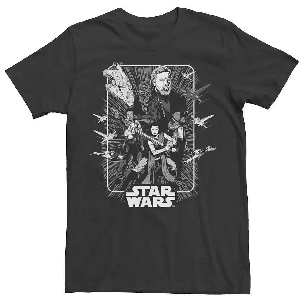 Men's Star Wars Last Jedi Luke, Rey, Finn & Poe Tee,  Product Image