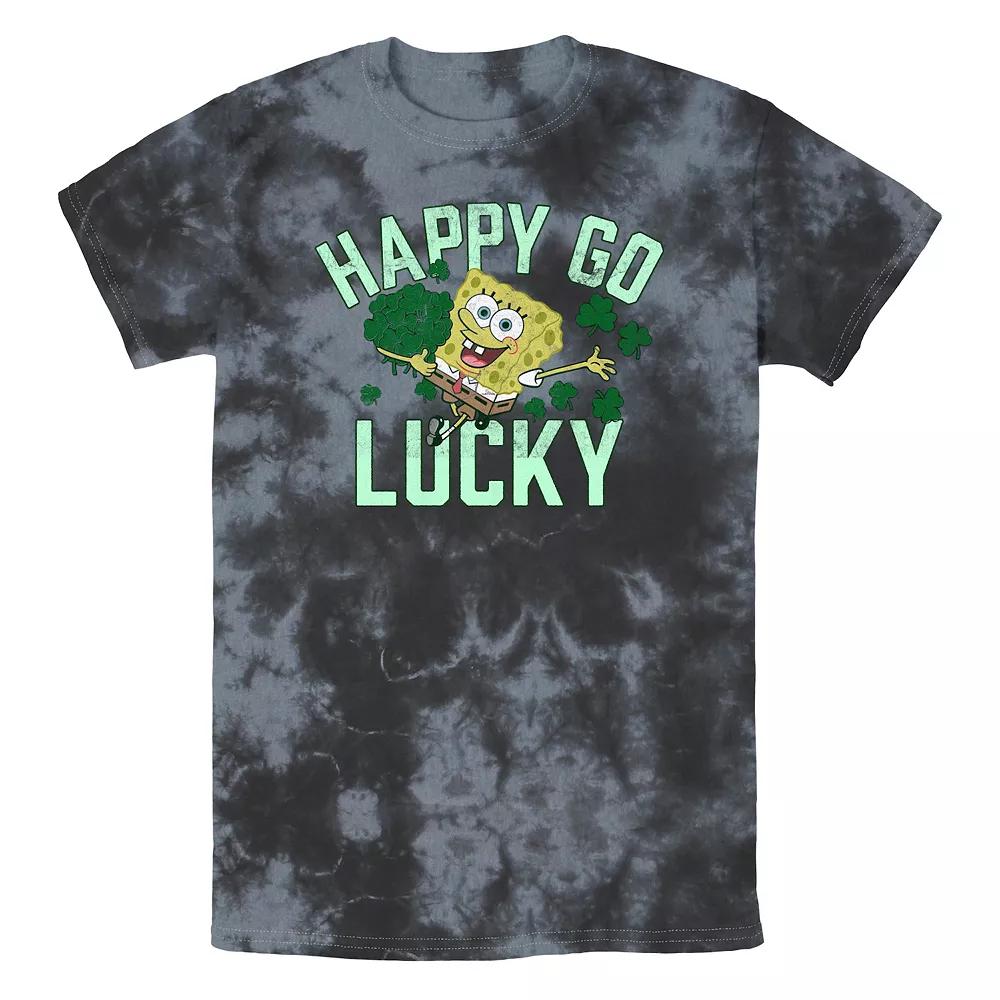 Men's SpongeBob SquarePants Happy Go Lucky Bombard Wash Graphic Tee,  Product Image