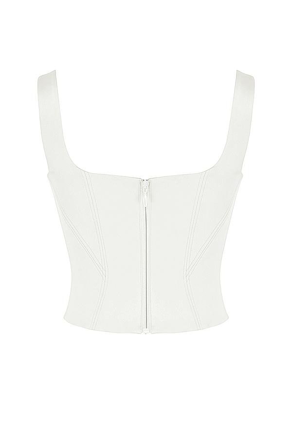 Rafa  ivory satin longline corset Product Image