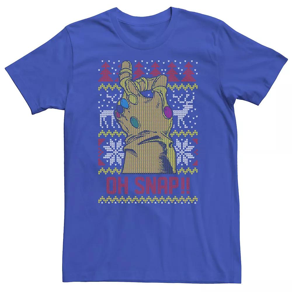 Men's Marvel Oh Snap Infinity Gauntlet Ugly Christmas Design Tee,  Product Image
