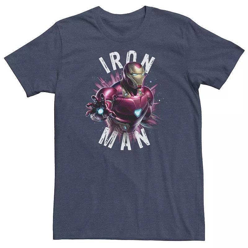 Big & Tall Marvel Avengers Endgame Iron Man Space Poster Tee, Men's, Size: XL Tall, Navy Grey Product Image