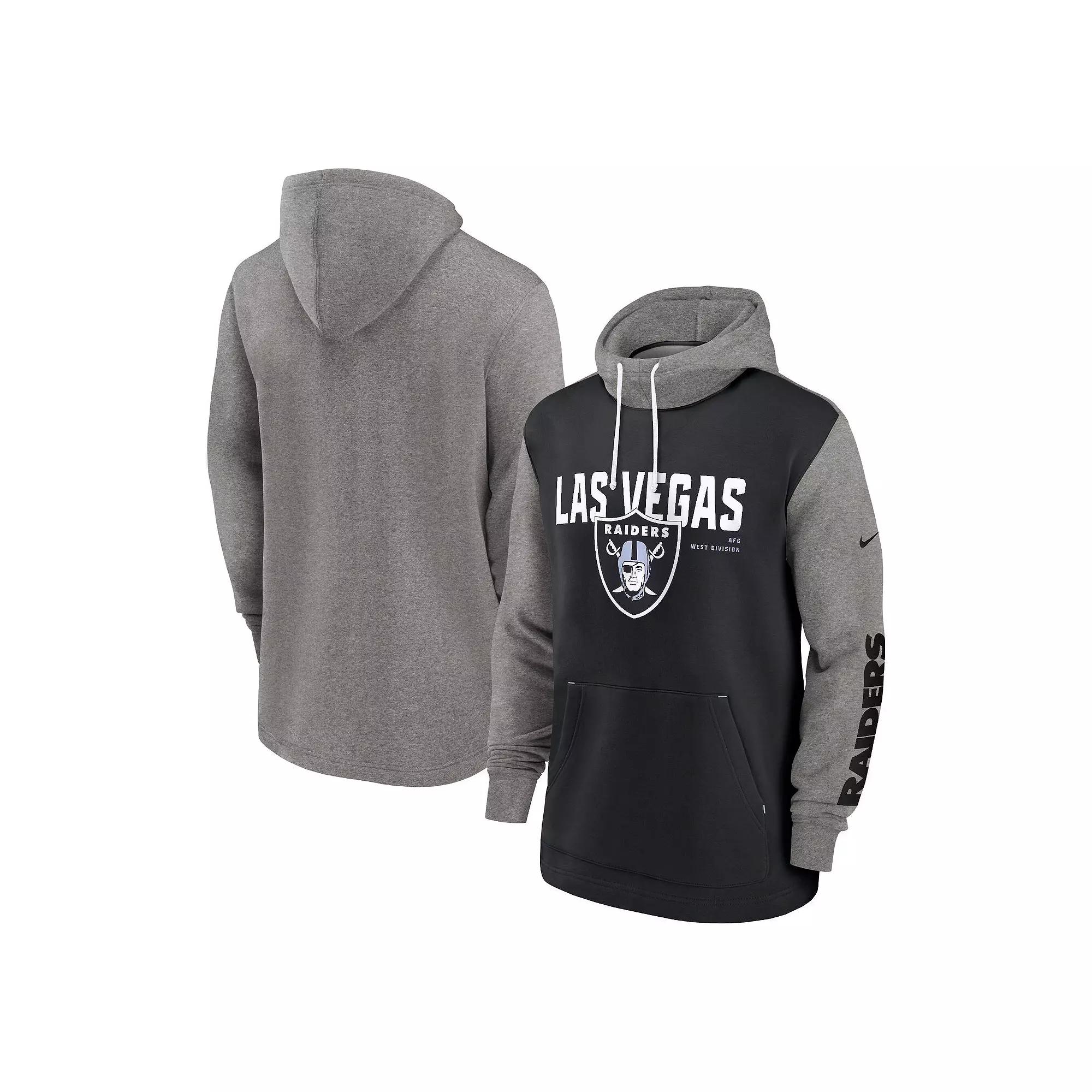 Men's Nike Black Las Vegas Raiders Fashion Color Block Pullover Hoodie,  Product Image