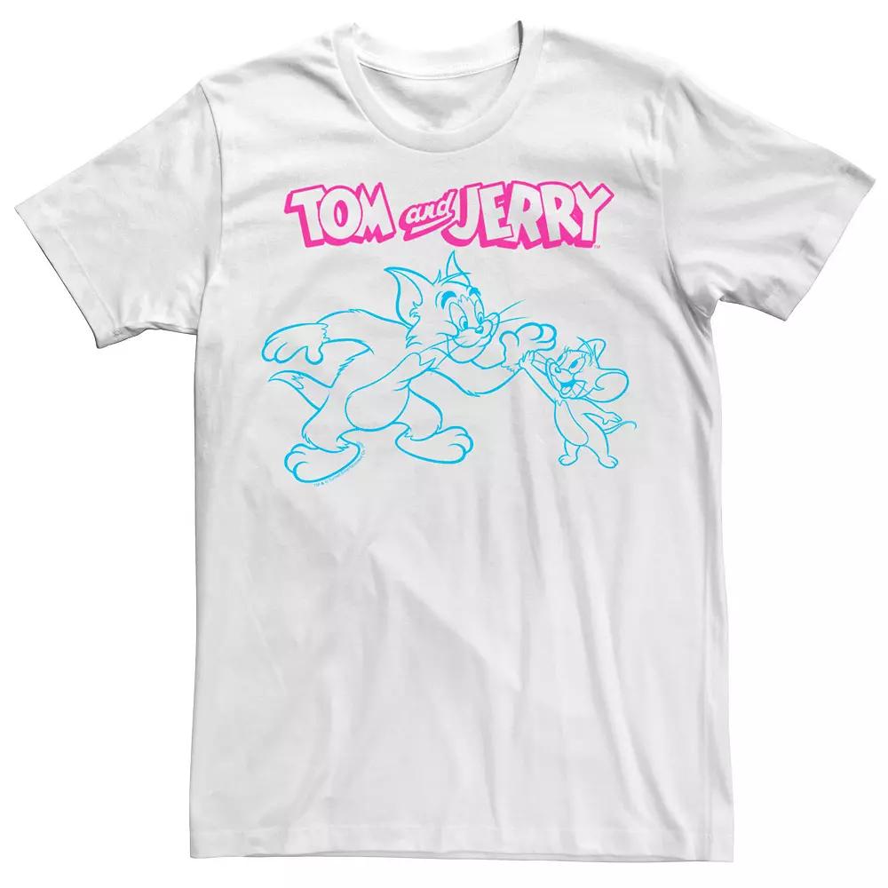 Men's Looney Tunes Tom and Jerry High Five Line Art Tee,  Product Image