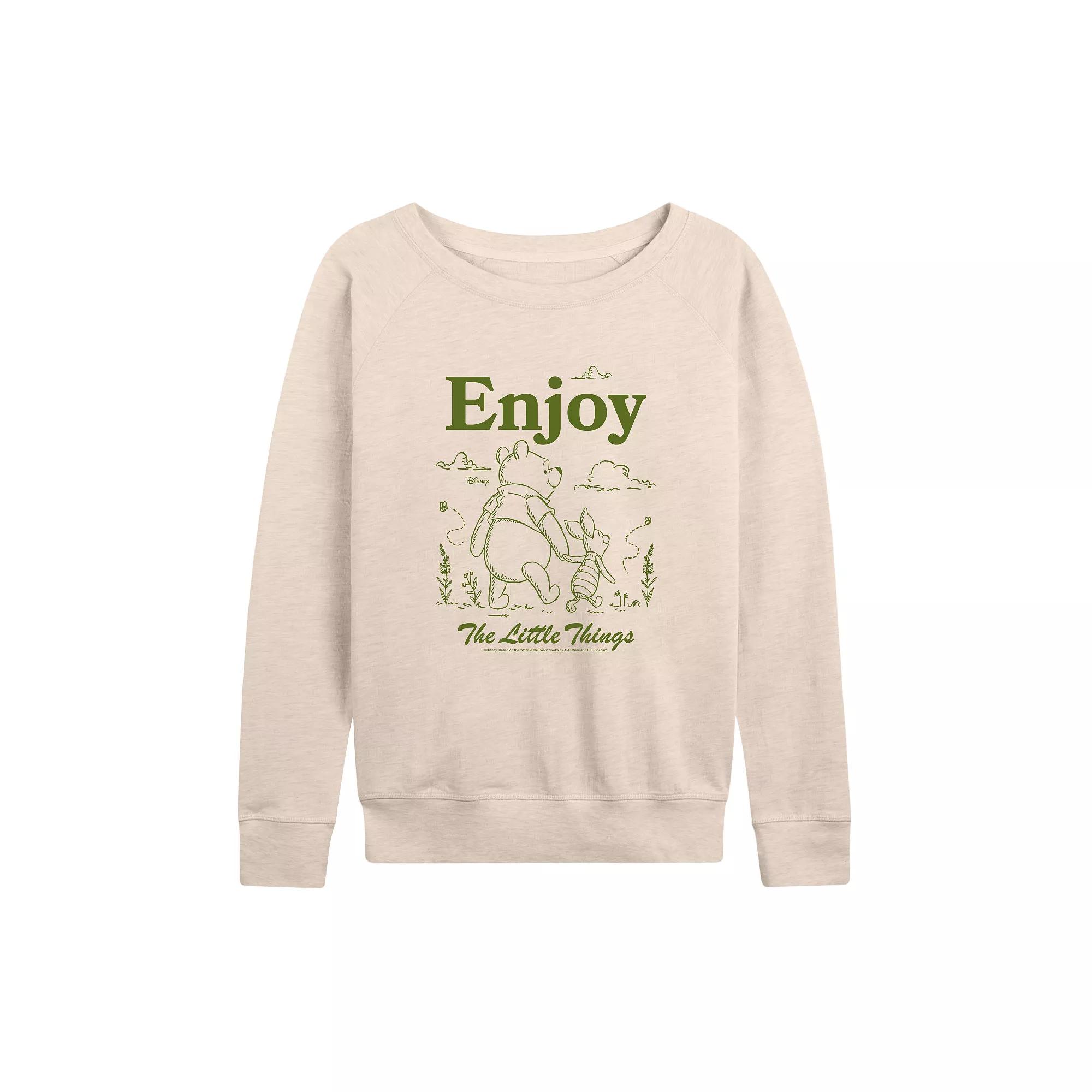 Disney's Winnie The Pooh Women's Little Things French Terry Long Sleeve Tee,  Product Image