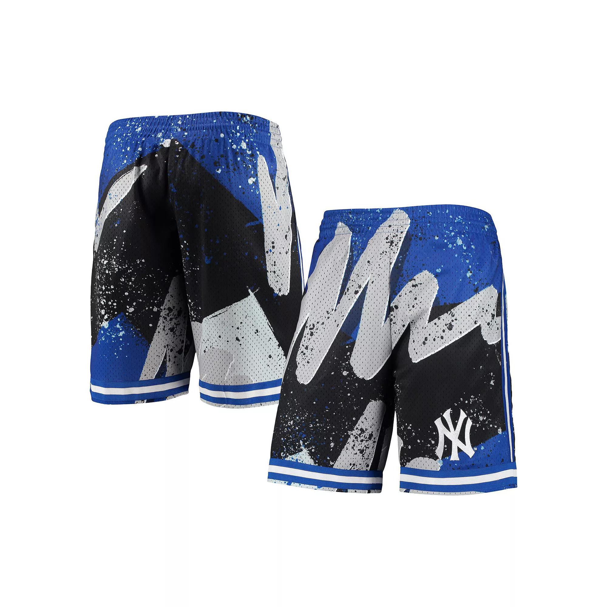 Men's Mitchell & Ness Black New York Yankees Hyper Hoops Shorts, Size: Large Product Image