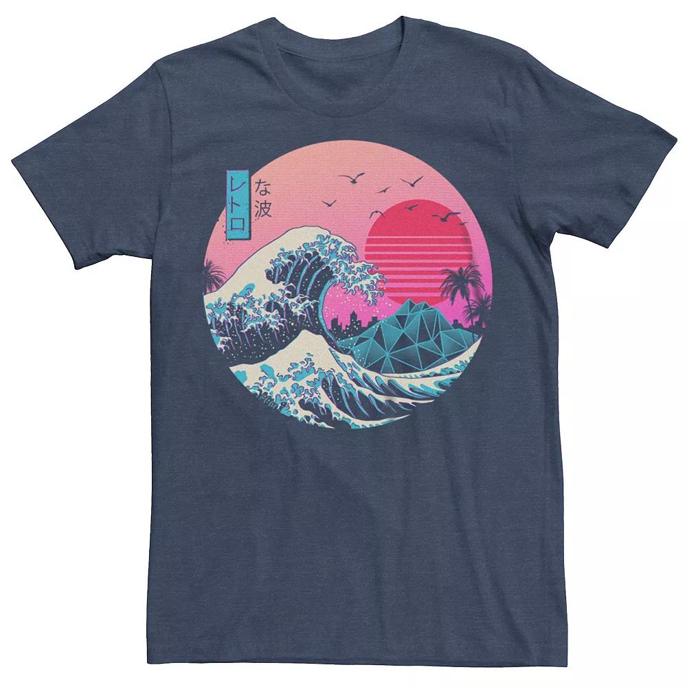 Men's The Great Retro Wave Polygon Graphic Tee, Size: Small, Navy Grey Product Image