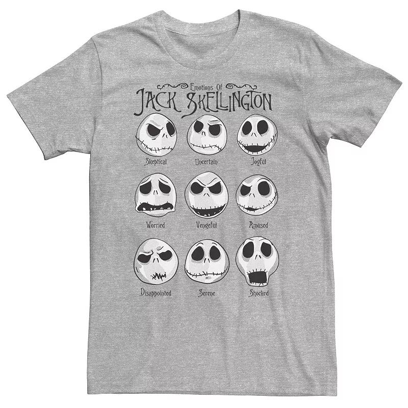 Disney's The Nightmare Before Christmas Jack Skellington Big & Tall Emotional Tee, Men's, Size: 4XLT, Athletic Grey Product Image