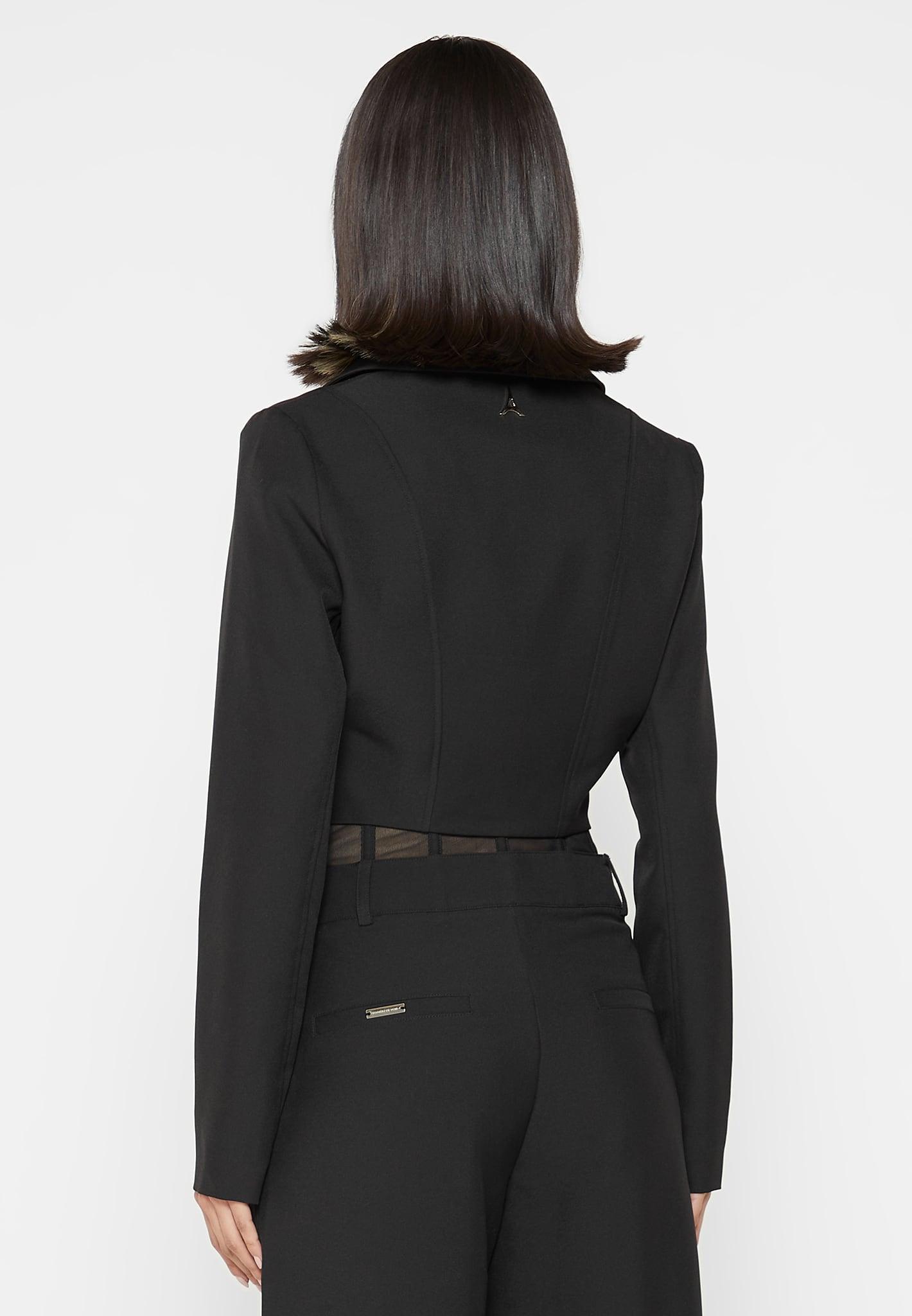 Blazer with Mesh Corset - Black Female Product Image