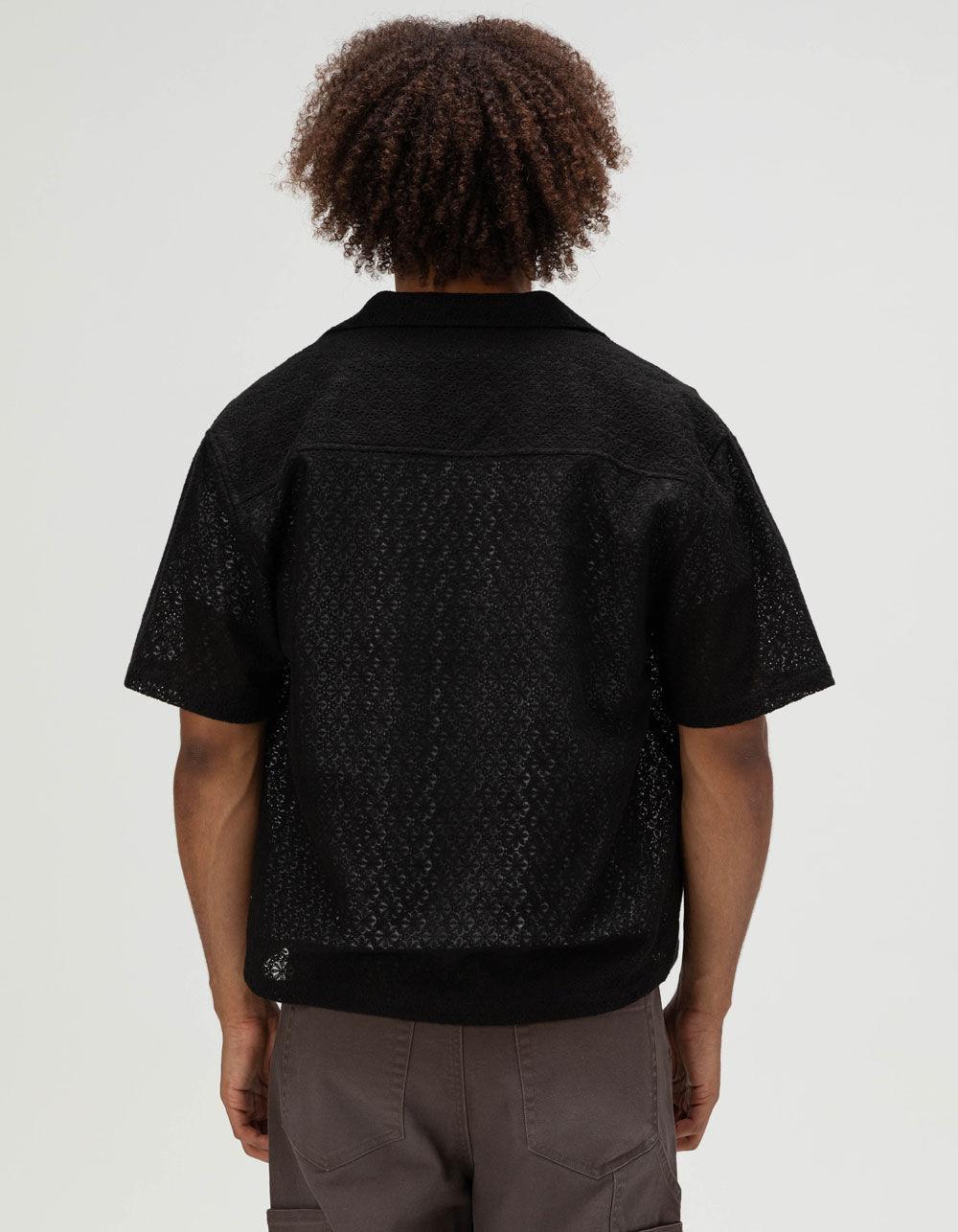 RSQ Mens Lace Camp Shirt - BLACK Product Image