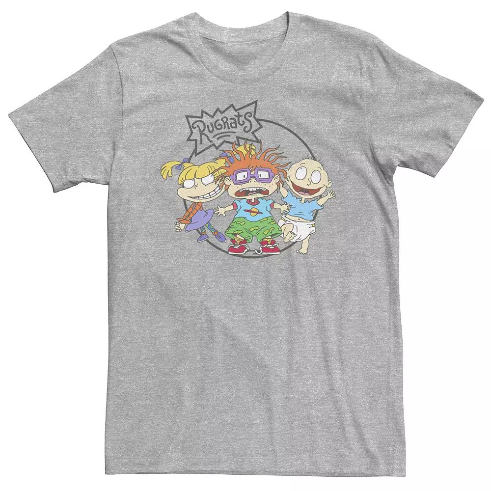 Big & Tall Nickelodeon Rugrats Chuckie Tommy & Angelica Logo Tee, Men's, Size: 3XL, Athletic Grey Product Image