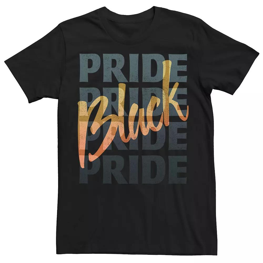 Men's Black Pride Text Tee,  Product Image