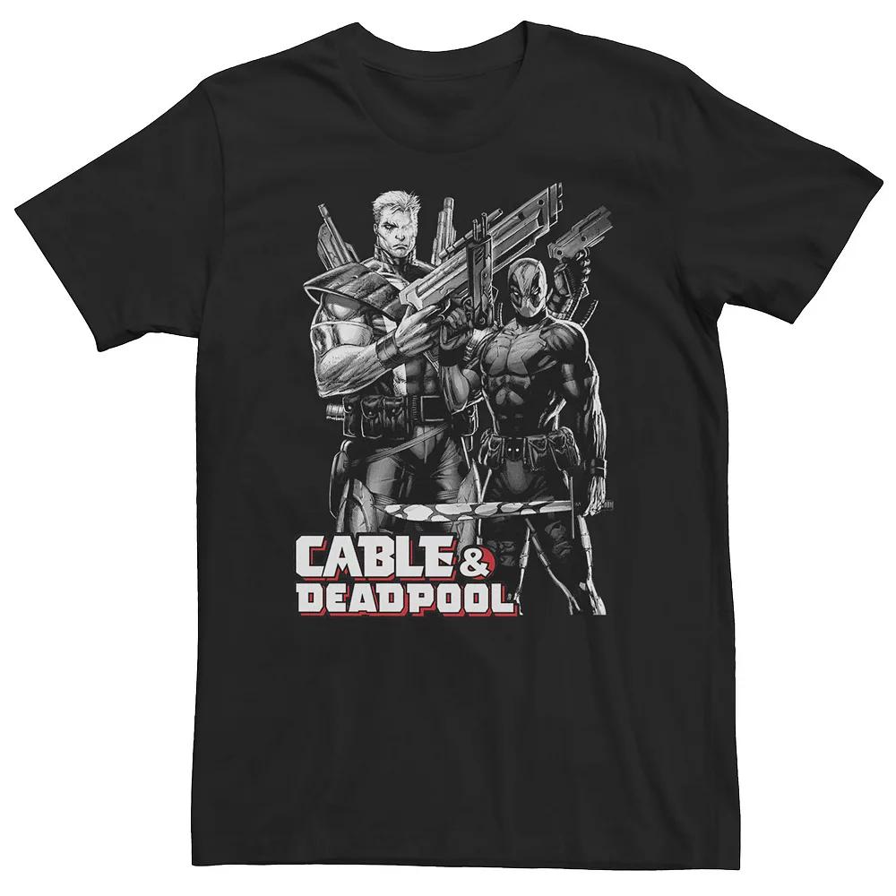 Big & Tall Marvel Deadpool Cable & Deadpool Comic Portrait Tee, Men's, Size: XL Tall, Black Product Image
