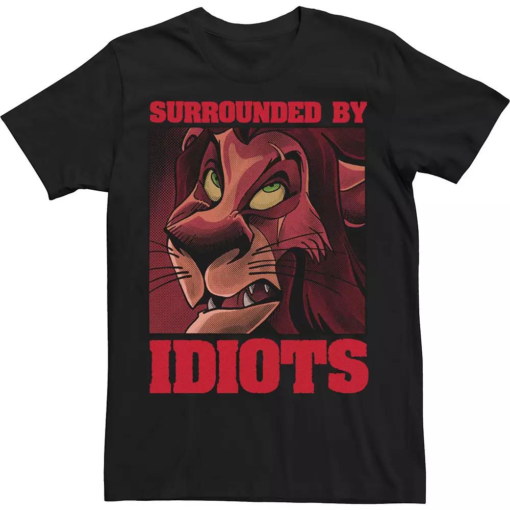 Big & Tall Disney The Lion King Scar Surrounded By Idiots Poster Tee, Men's, Size: Large Tall, Black Product Image