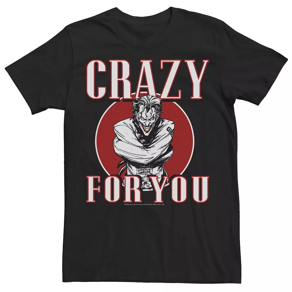 Big & Tall DC Comics Batman Joker "Crazy For You" Love Tee, Men's, Size: 3XLT, Black Product Image