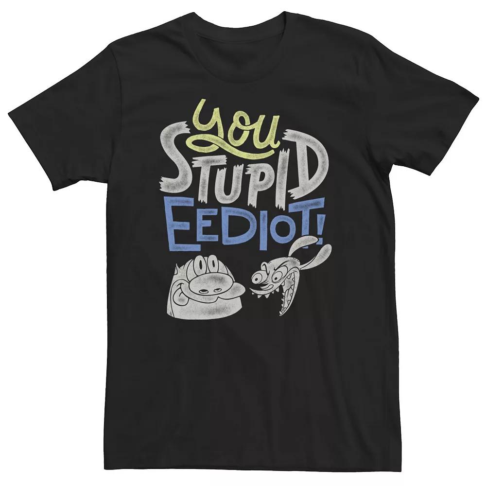Big & Tall Nickelodeon Ren And Stimpy You Stupid Eediot Text Colors Tee, Men's,  Product Image