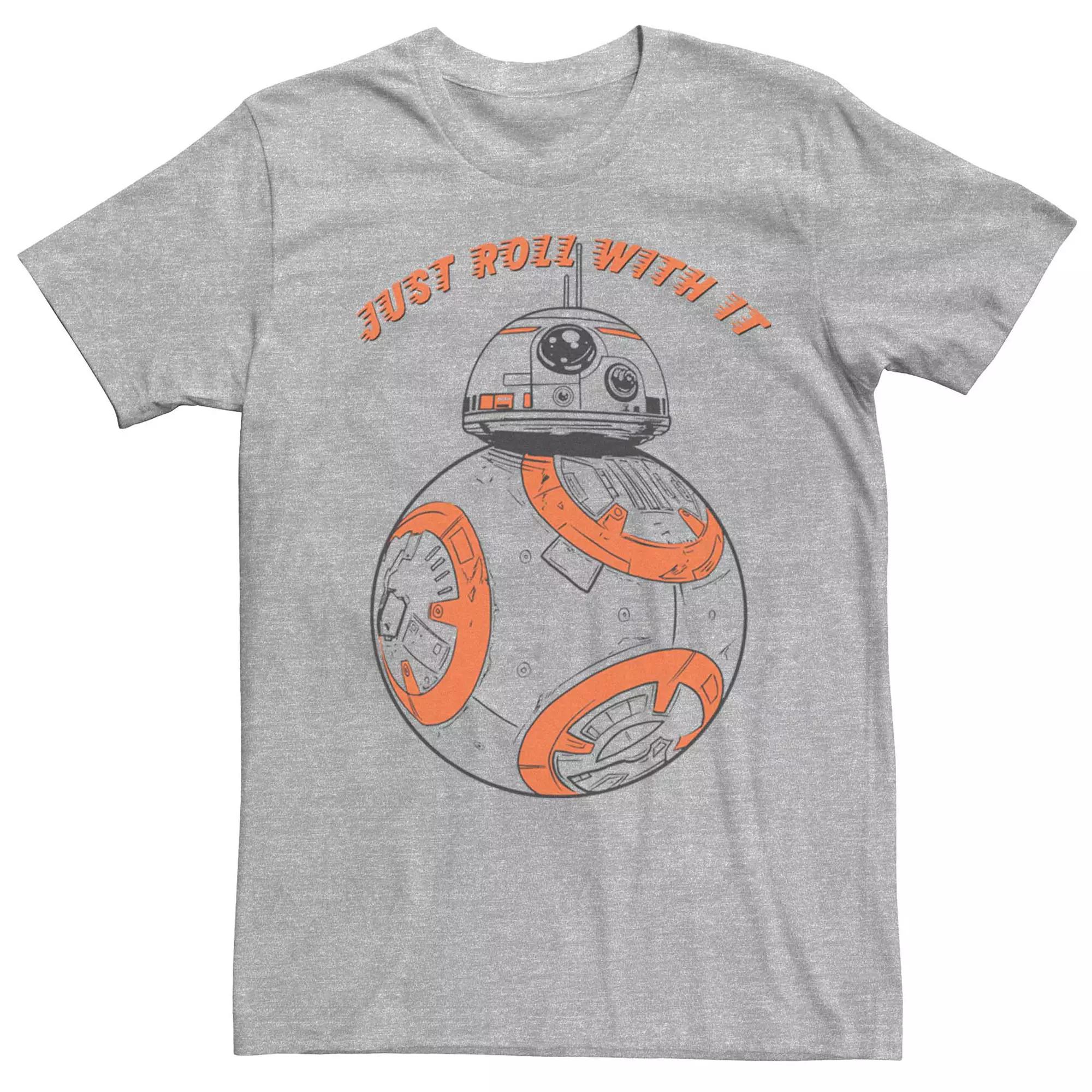Men's Star Wars BB-8 Just Roll With It Tee, Size: XL, Athletic Grey Product Image