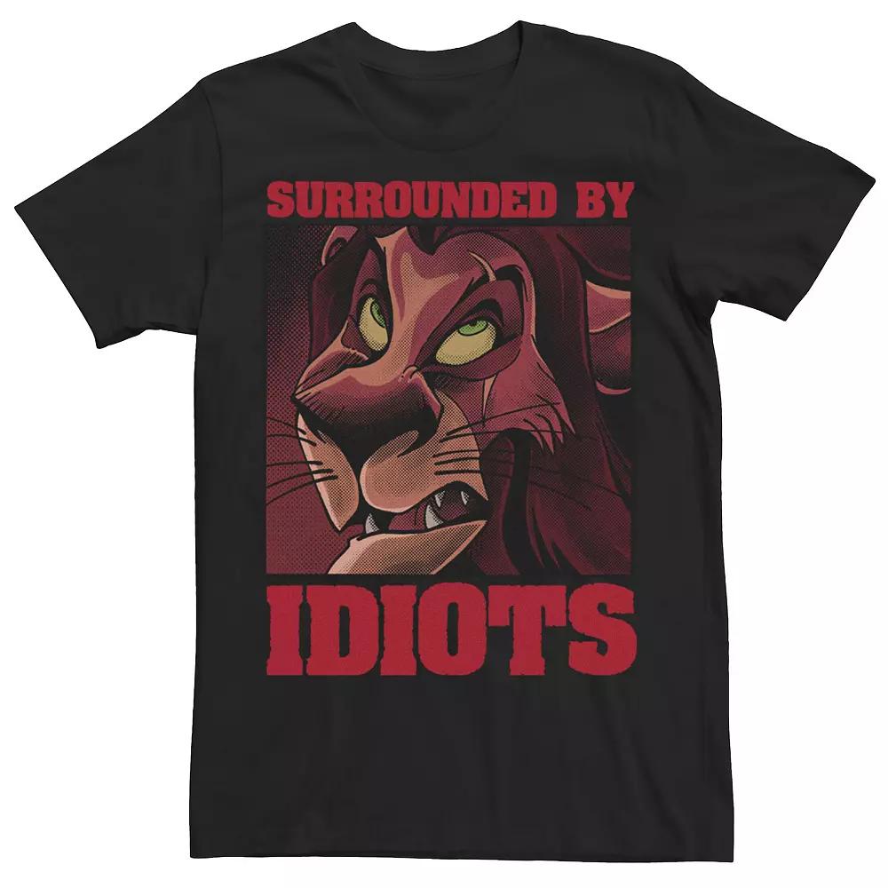 Disney's The Lion King Scar Men's Surrounded By Idiots Red Hue Tee,  Product Image