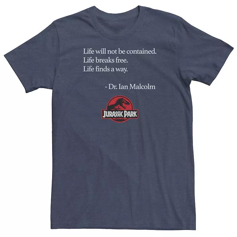 Big & Tall Jurassic Park Life Finds A Way Quote Tee, Men's,  Product Image