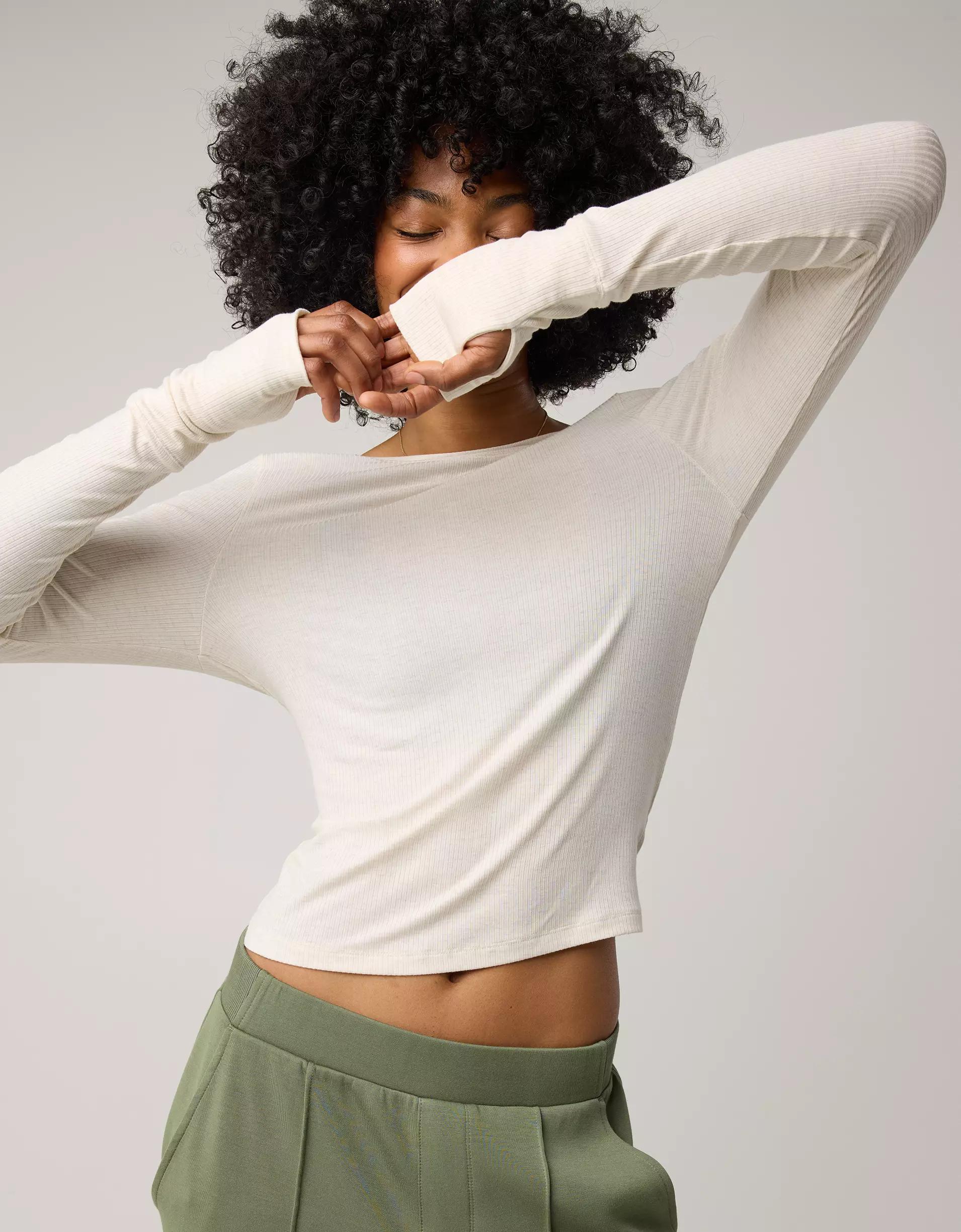 OFFLINE By Aerie Thumbs Up Ribbed Scoop Back T-Shirt Product Image