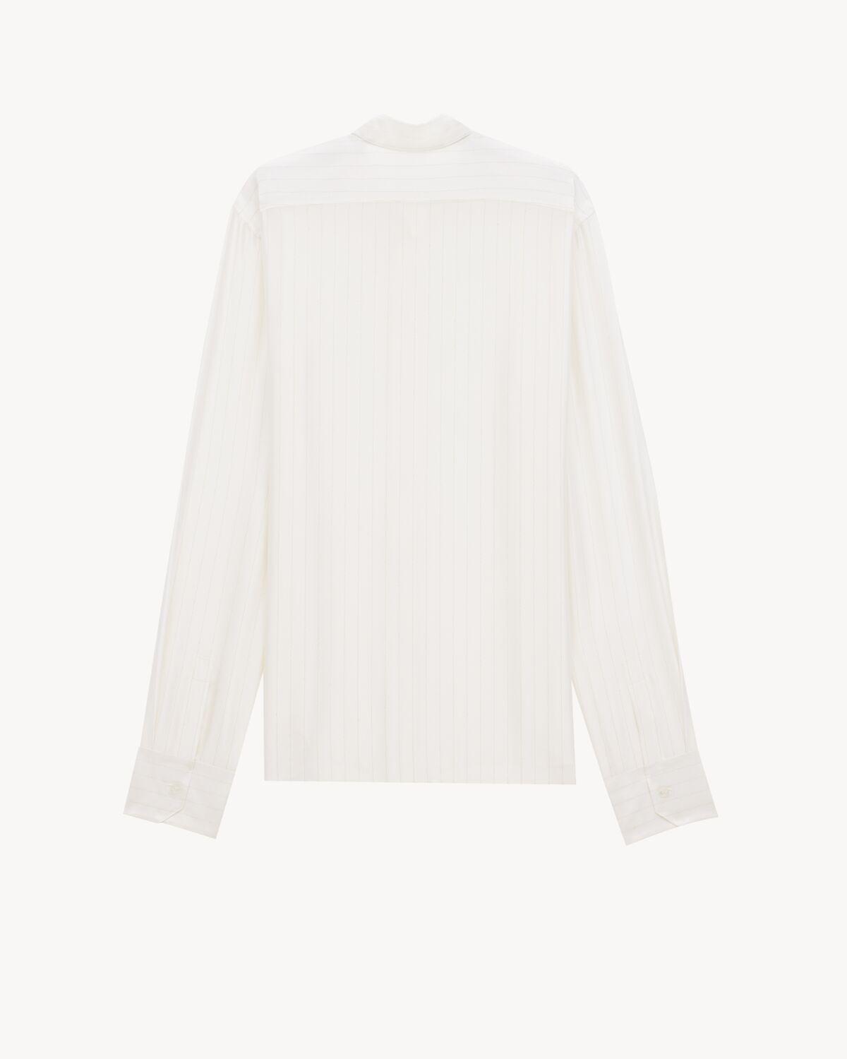 shirt in striped satin piqué Product Image