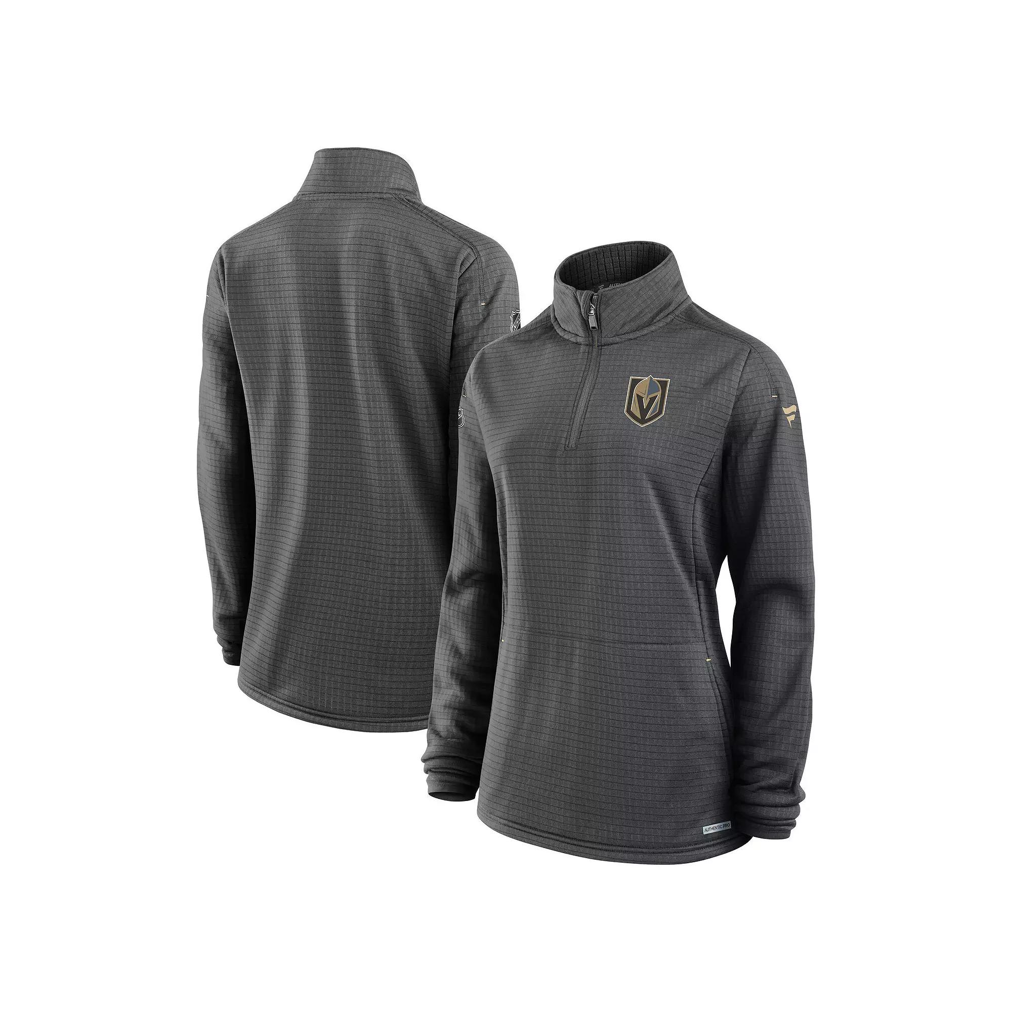 Women's Fanatics Gray Vegas Golden Knights Authentic Pro Rink Lightweight Quarter-Zip Pullover Top,  Product Image