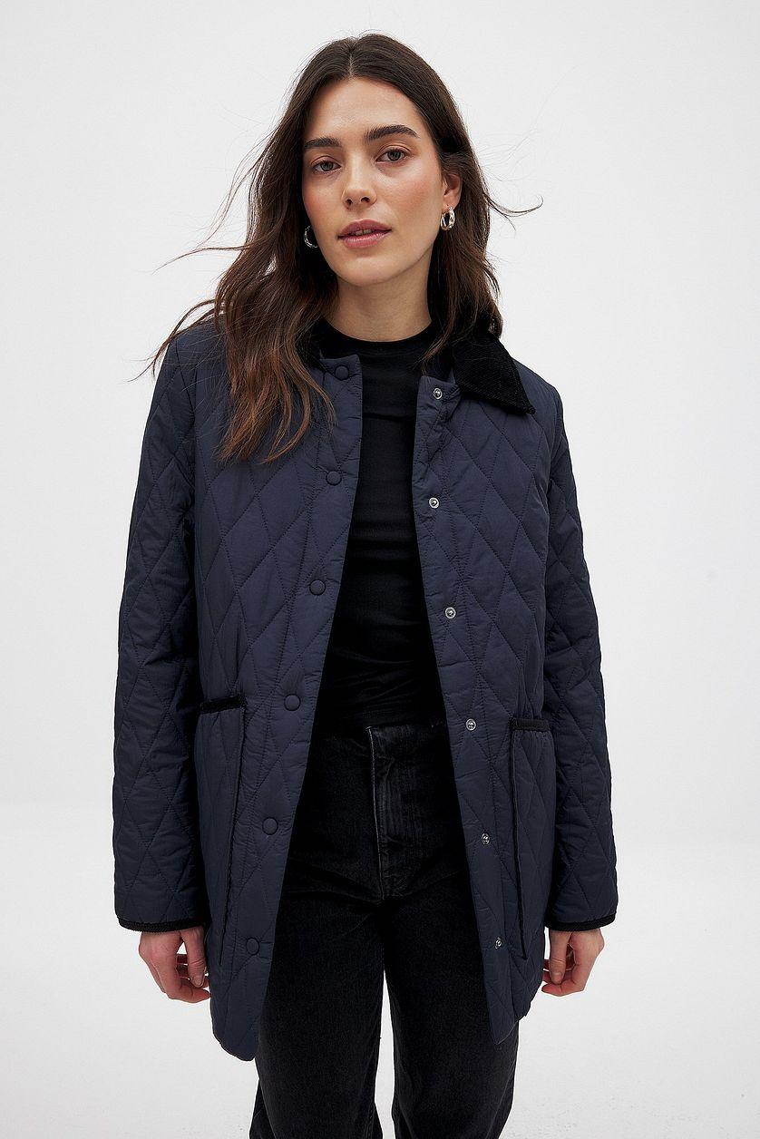 Corderoy Detail Quilted Jacket Product Image