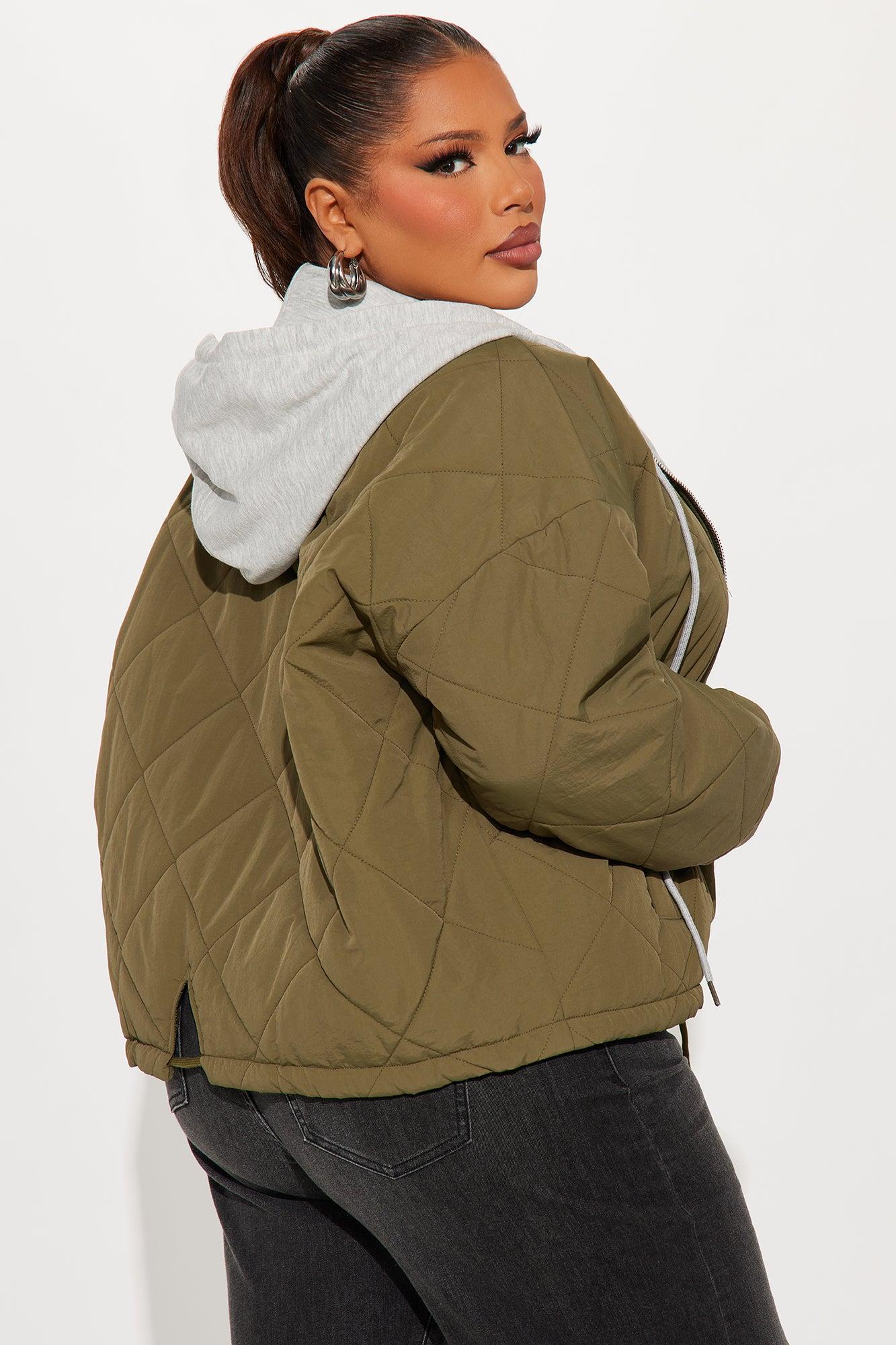 Quinn Quilted Bomber Jacket - Olive/combo Product Image