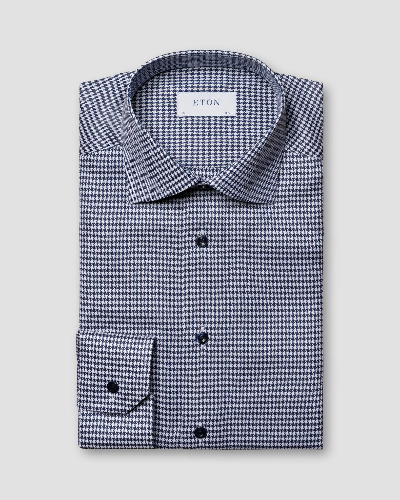 Eton Houndstooth Print Signature Twill Shirt Product Image