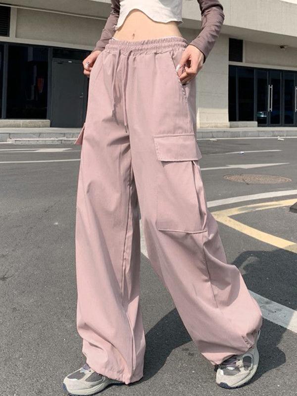 Street Pockets Drawstring Cargo Pants Product Image