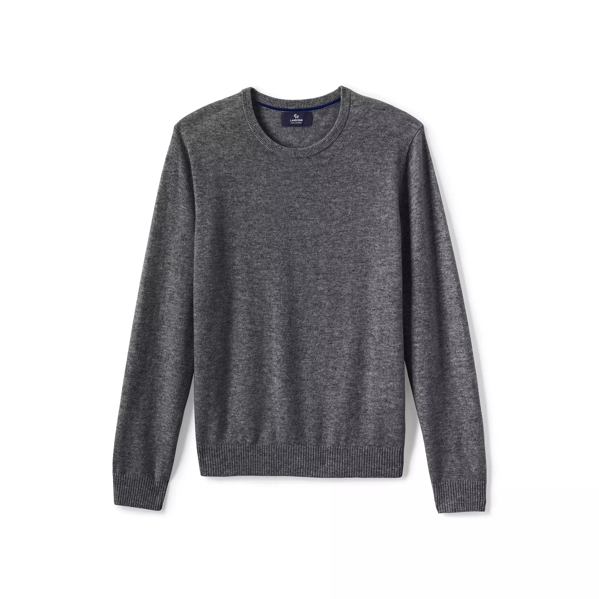Men's Lands' End Fine-Gauge Cashmere Crewneck Sweater,  Product Image