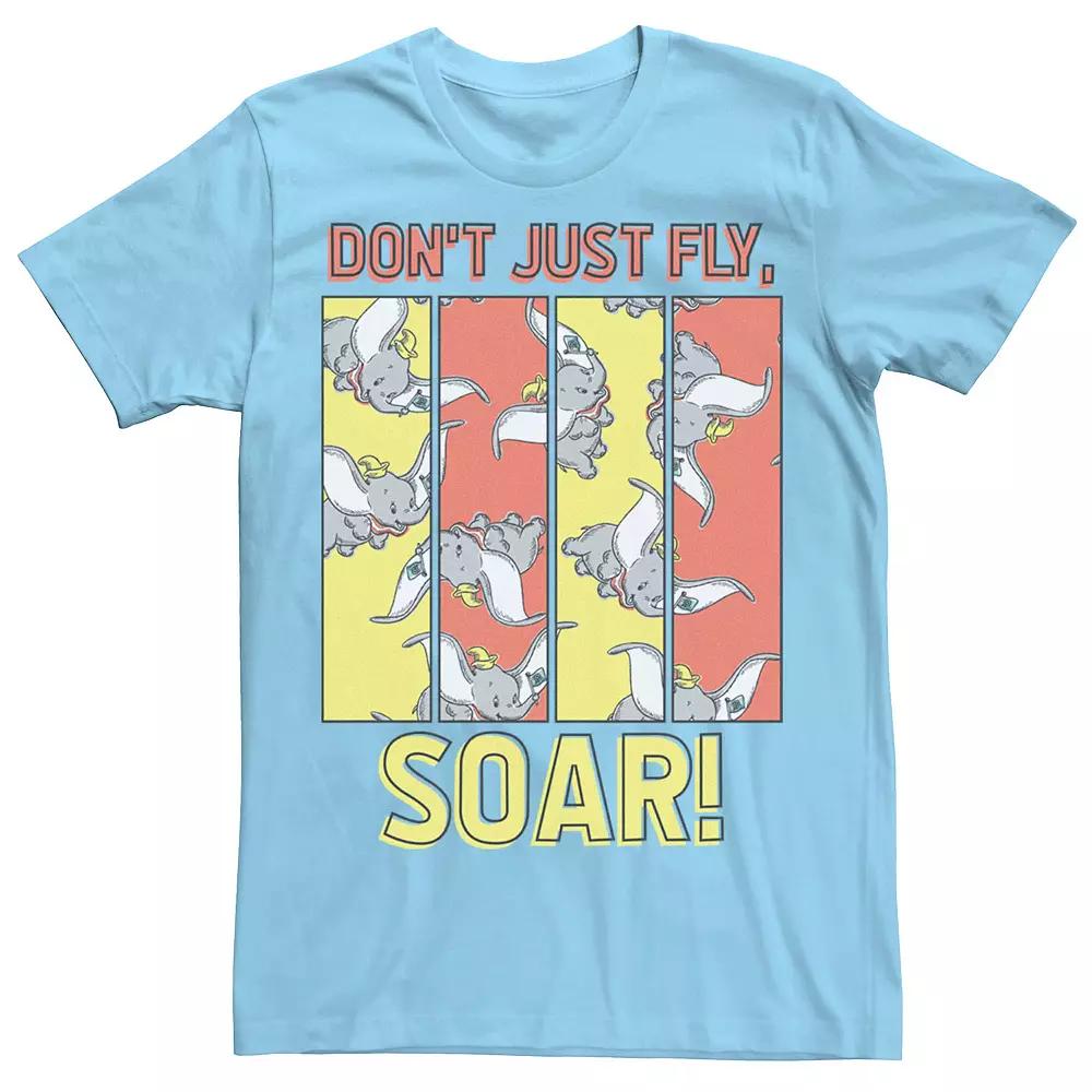 Disney's Dumbo Men's Don't Just Fly, Soar! Collage Vintage Poster Tee,  Product Image