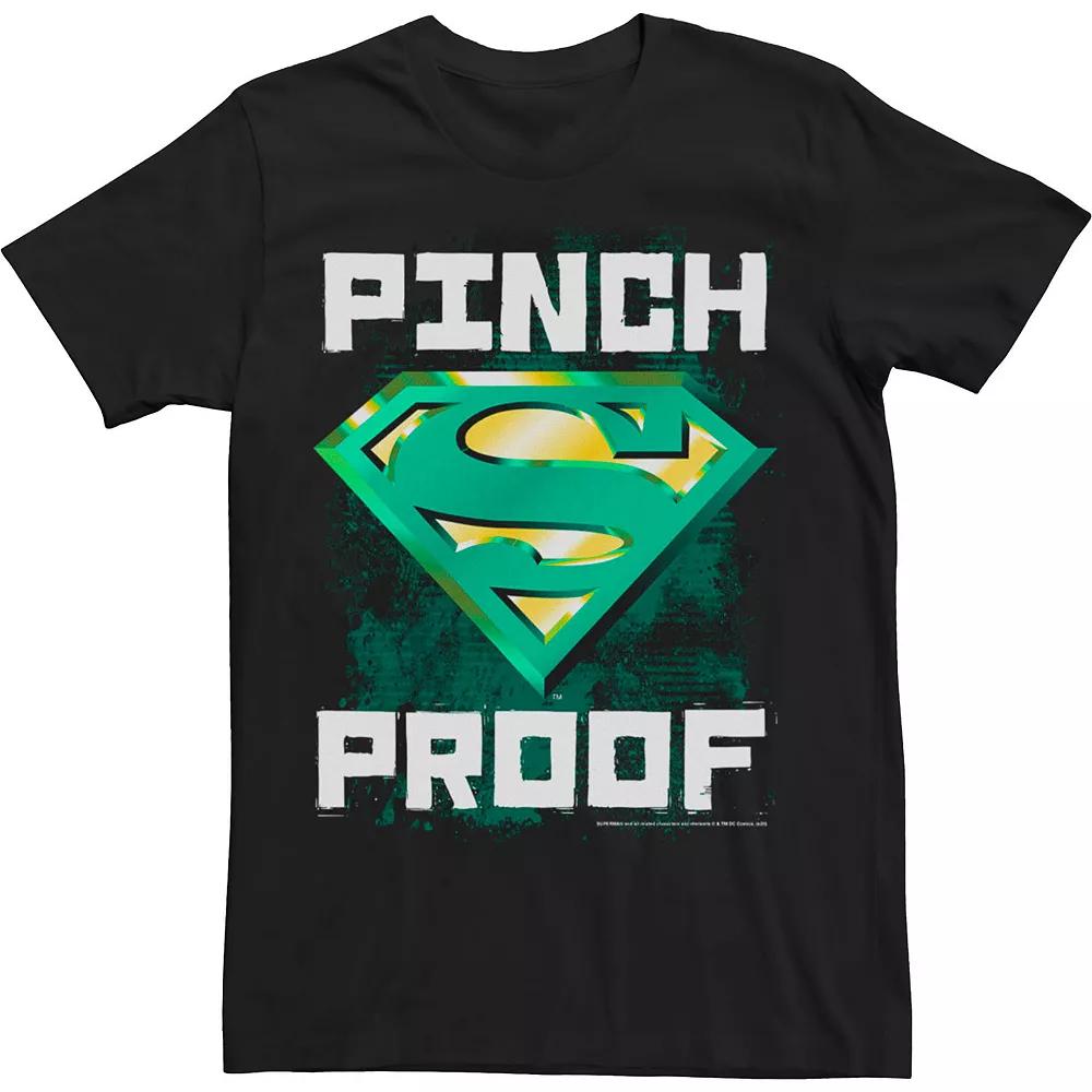 Men's DC Comics Superman Saint Patrick's Day Pinch Proof Logo Tee, Size: Medium, Black Product Image