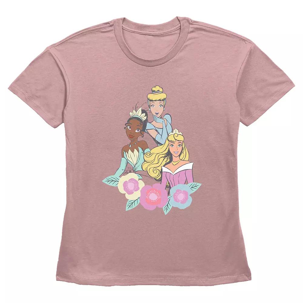 Disney Princess Tiana, Cinderella & Aurora Springtime Trio Women's Graphic Tee,  Product Image