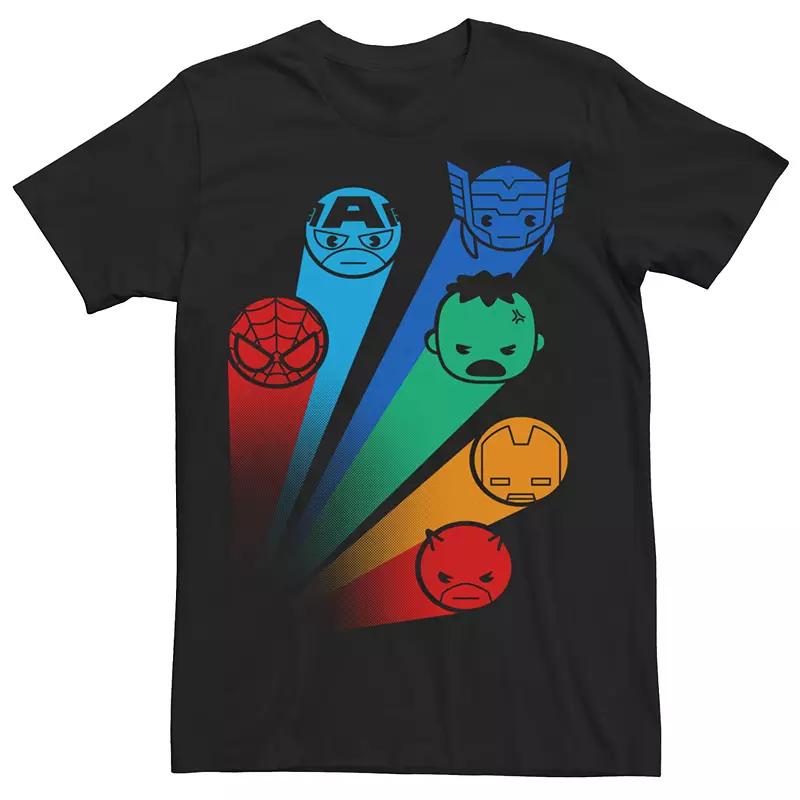 Men's Marvel Kawaii Art Collection Spotlights Graphic Tee, Size: XXL, Black Product Image