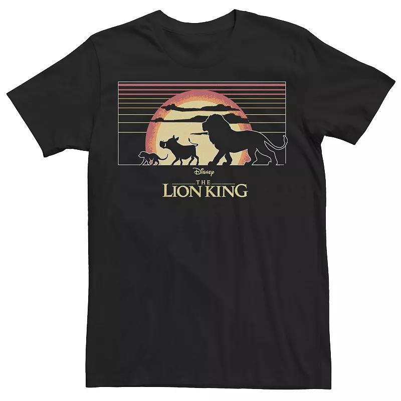 Disney's The Lion King Men's Simba, Timon And Pumba Sunset Stripes Graphic Tee,  Product Image