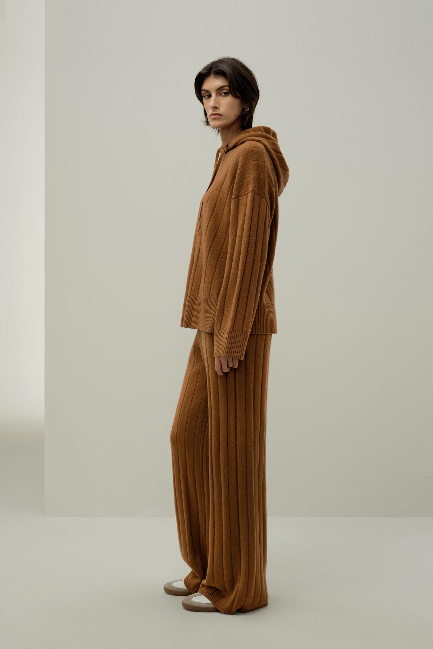 Ribbed Wide-Leg Pants Product Image