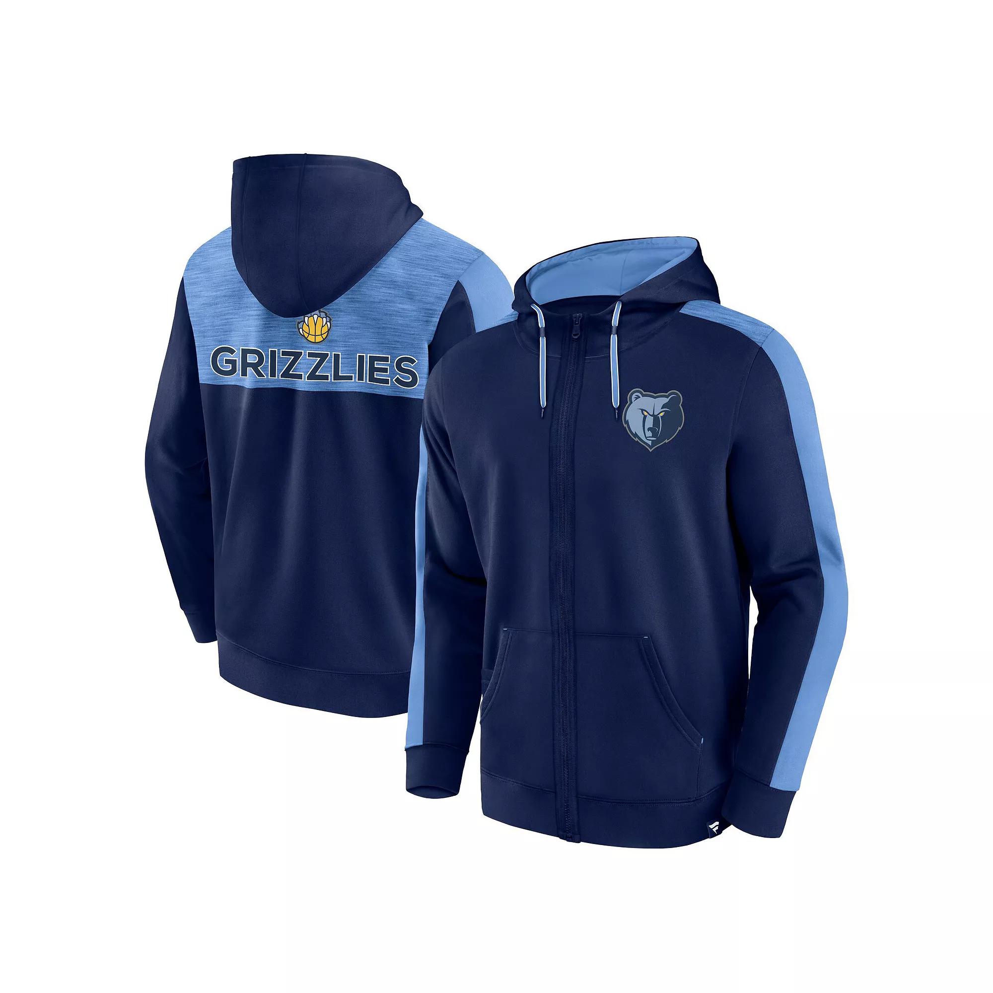 Men's Fanatics Branded Navy Memphis Grizzlies Rainbow Shot Full-Zip Hoodie,  Product Image