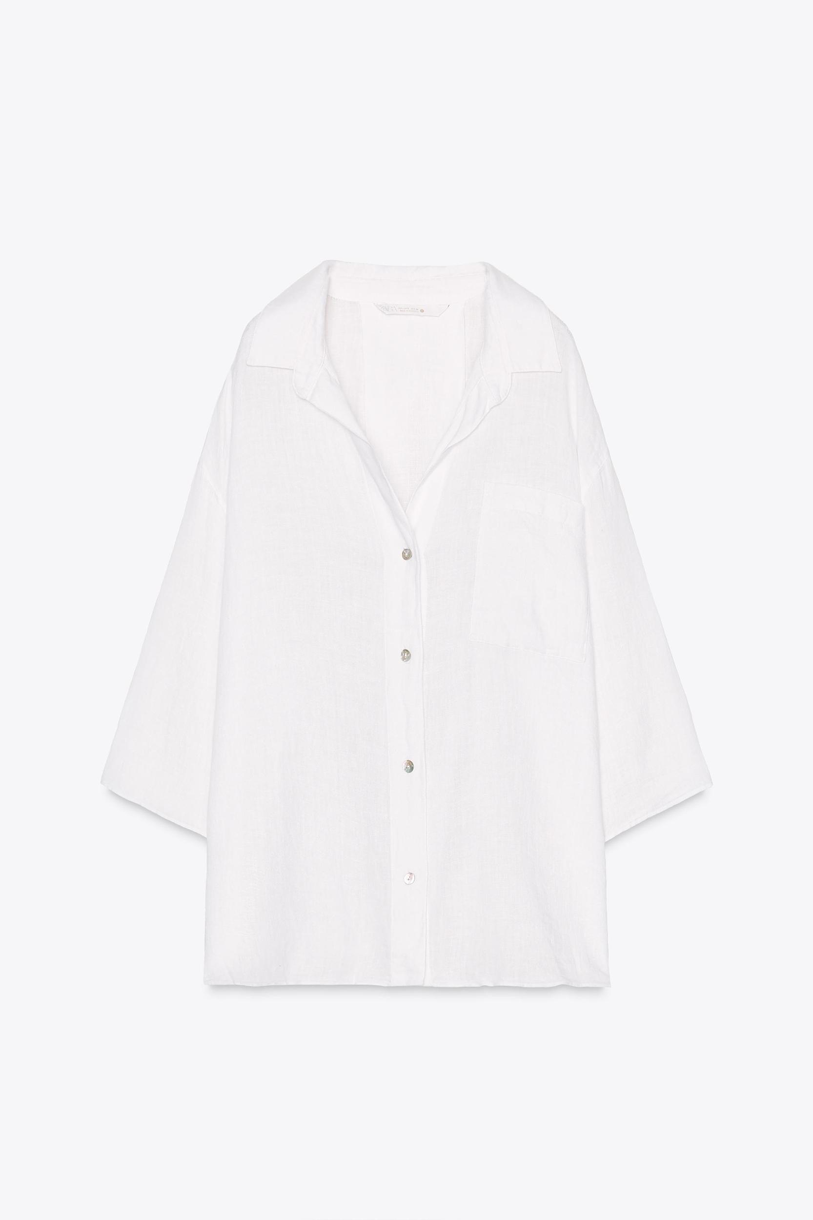 ZW COLLECTION 100% LINEN OVERSIZED SHIRT Product Image