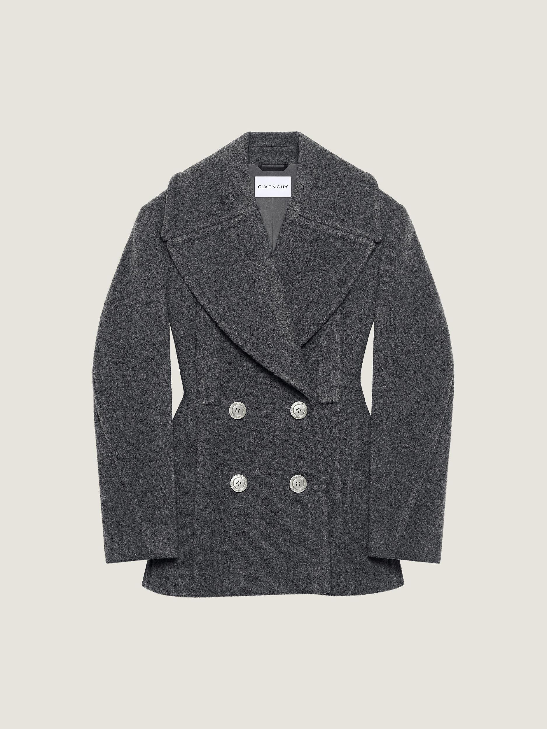 Cocoon peacoat in wool Product Image