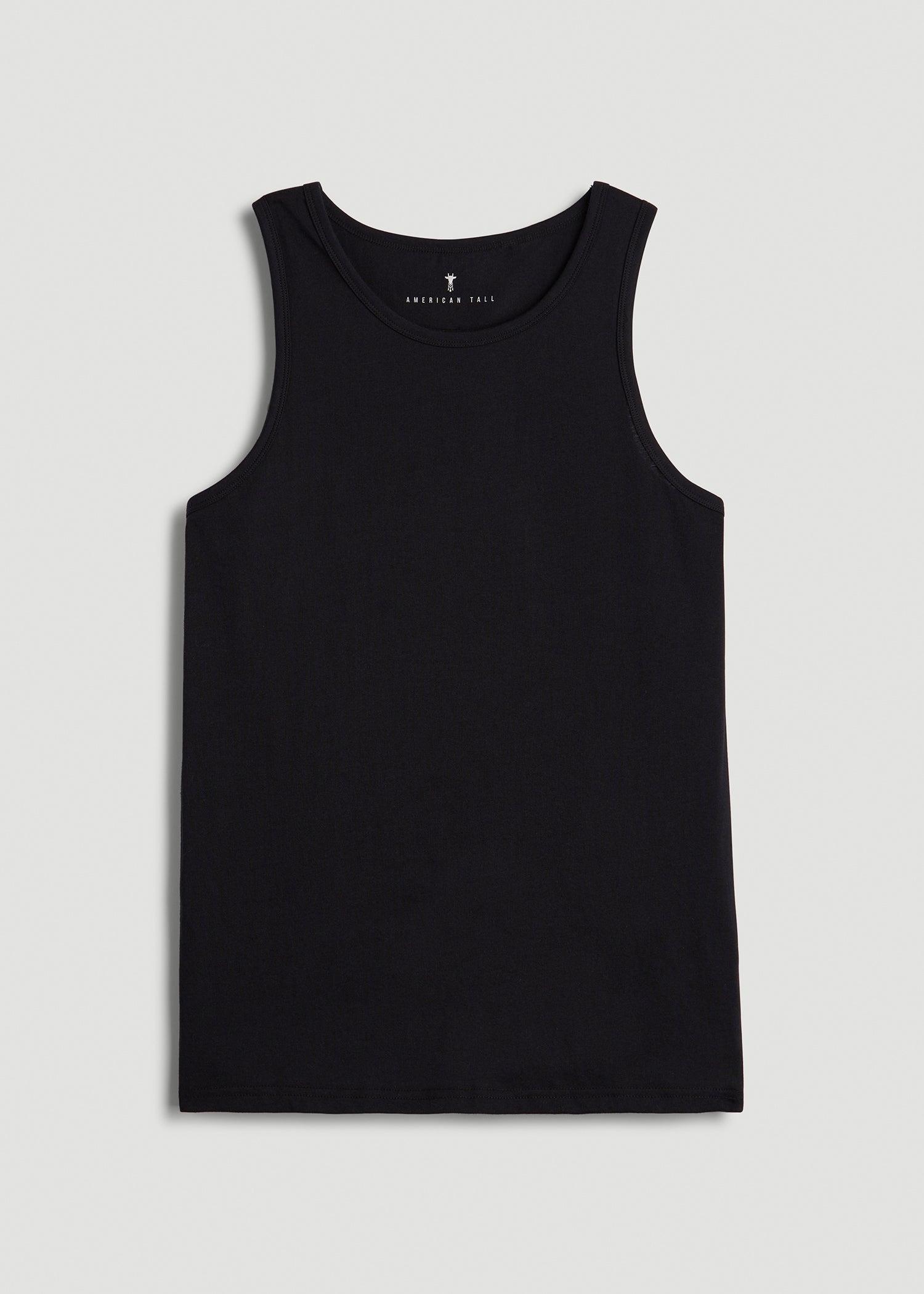 The Essentials: Men's Tall SLIM-FIT Beach Tank Top in Black Male Product Image