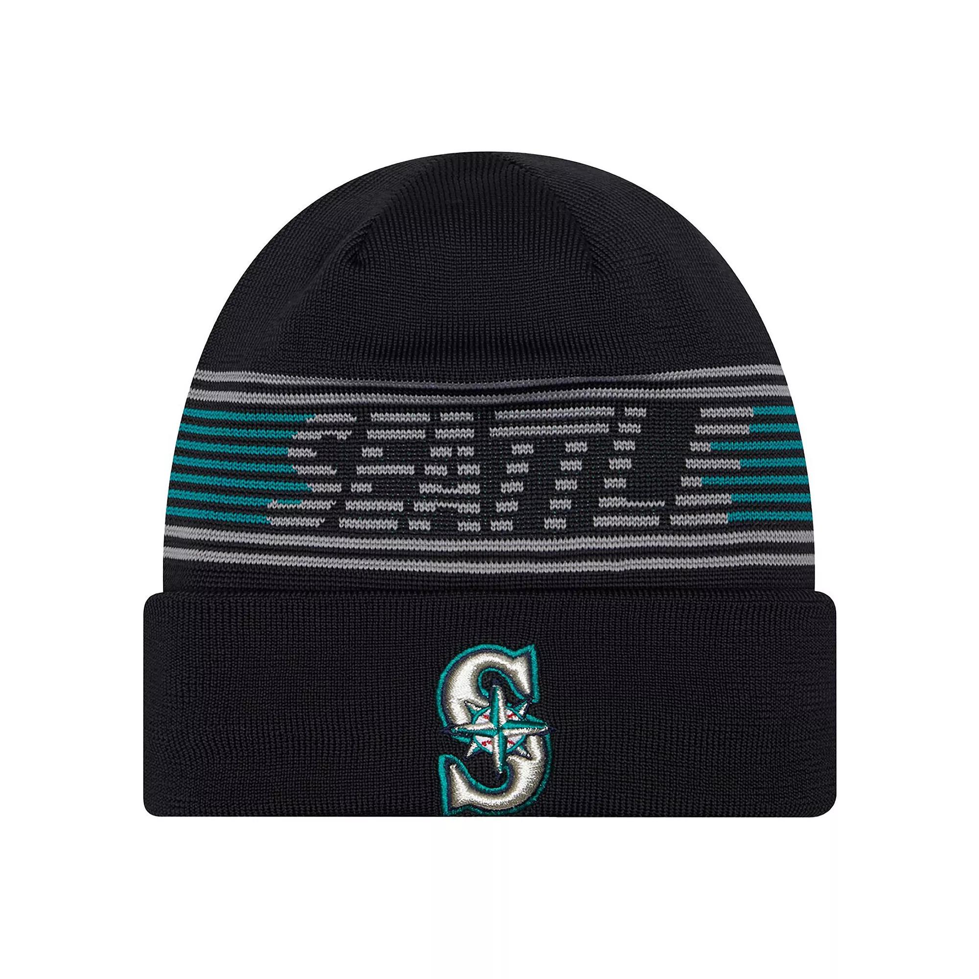 Men's New Era  Navy Seattle Mariners Authentic Collection Cuffed Knit Hat, Blue Product Image
