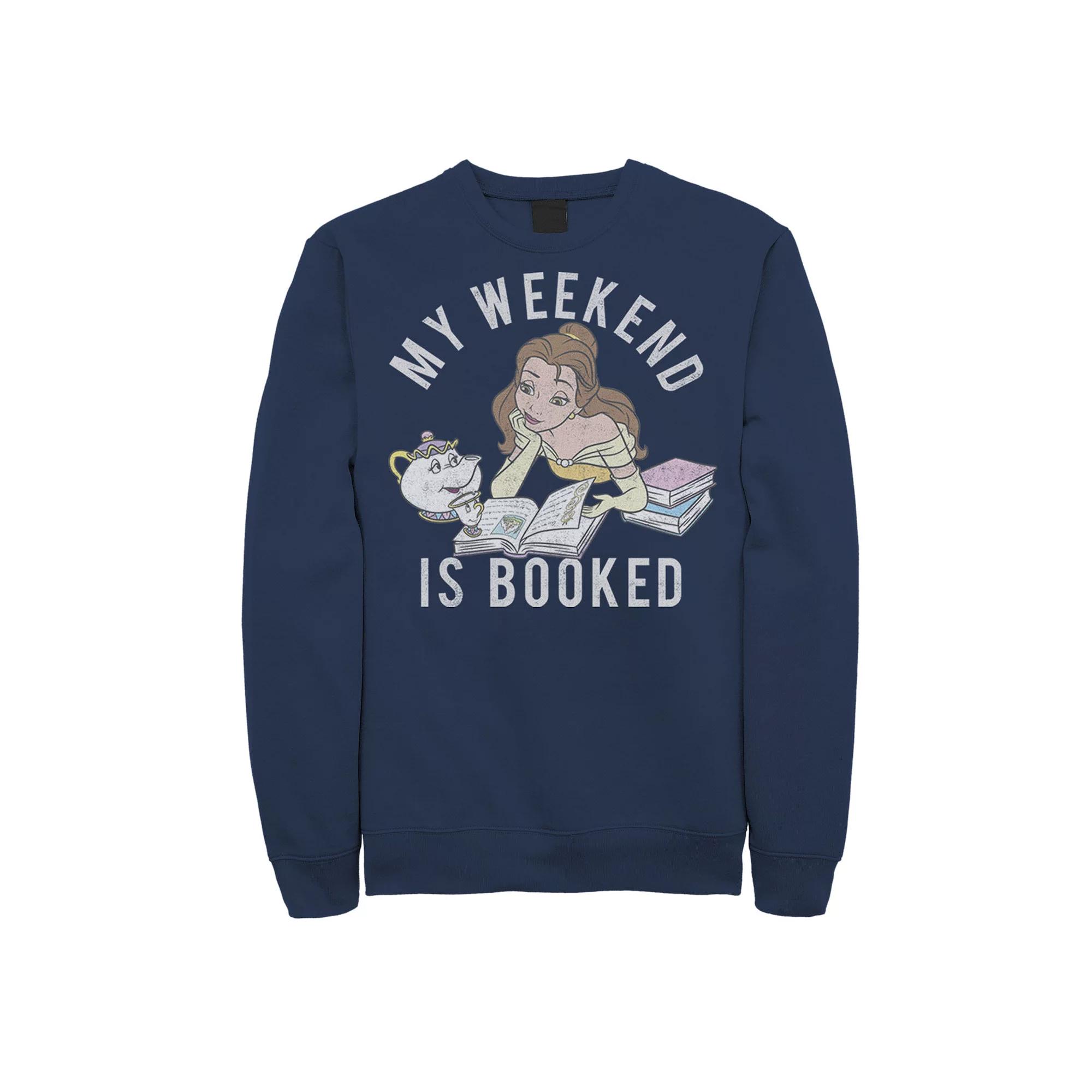 Disney's Beauty And The Beast Belle Men's My Weekend Is Booked Sweatshirt,  Product Image