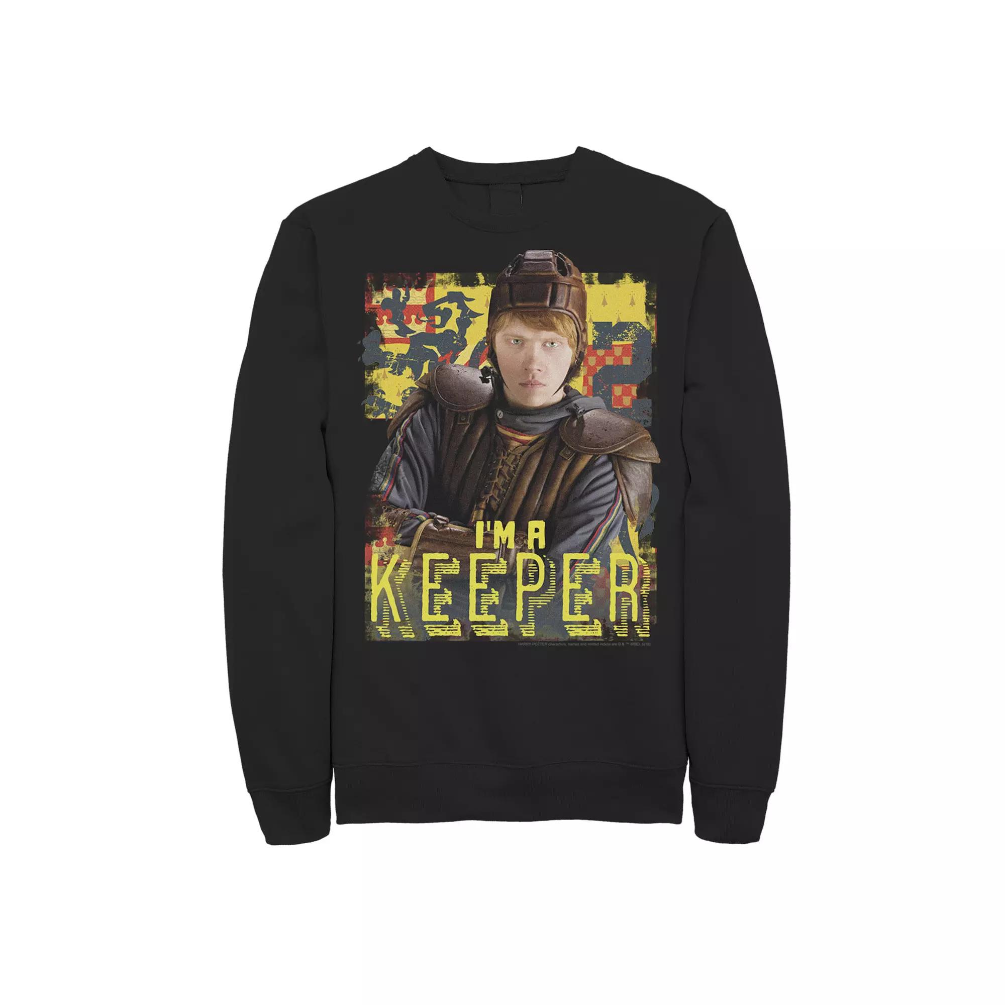 Mens Harry Potter Ron Weasley Im A Keeper Poster Fleece Graphic Pullover Product Image