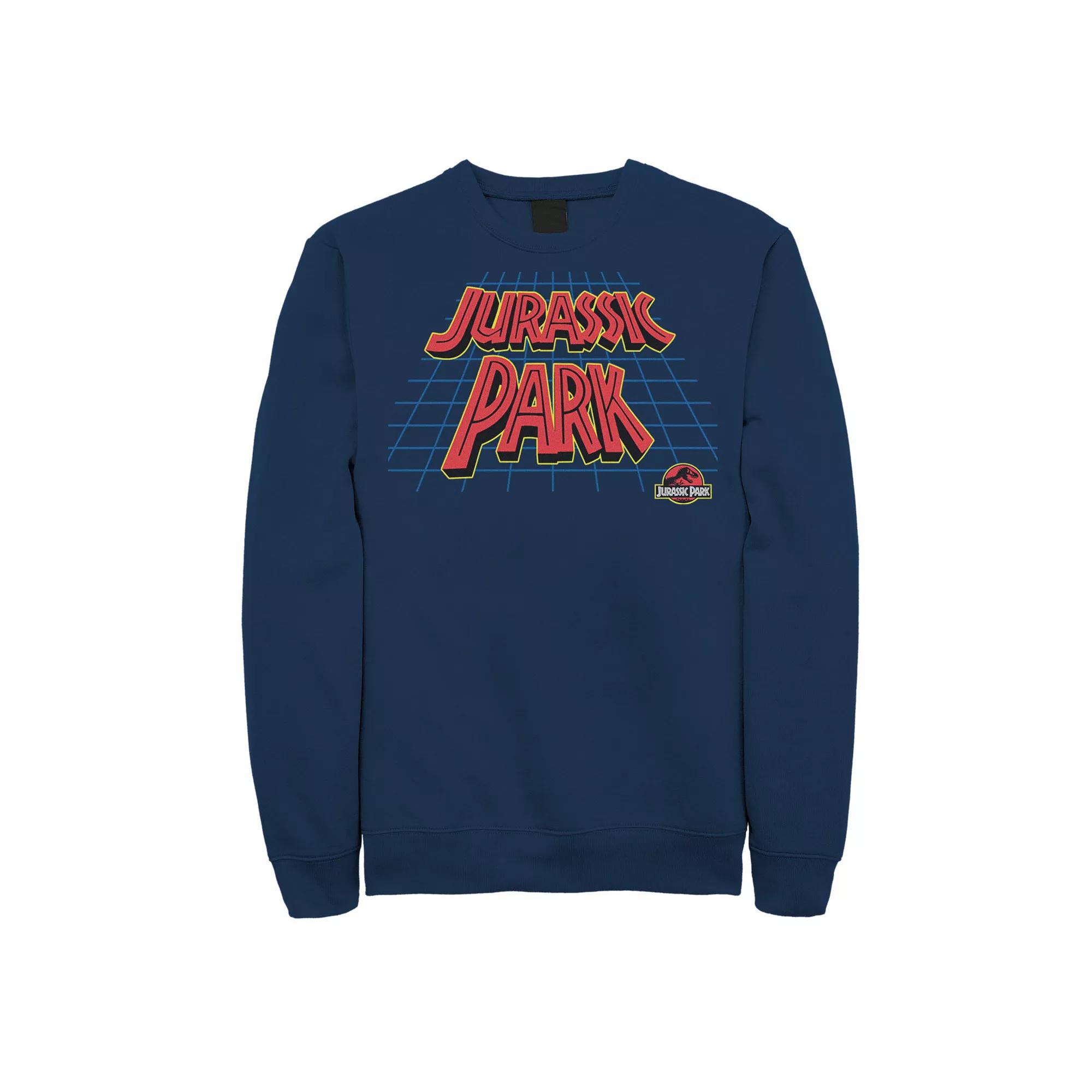 Men's Jurassic Park Tilted Retro Grid Logo Sweatshirt,  Product Image