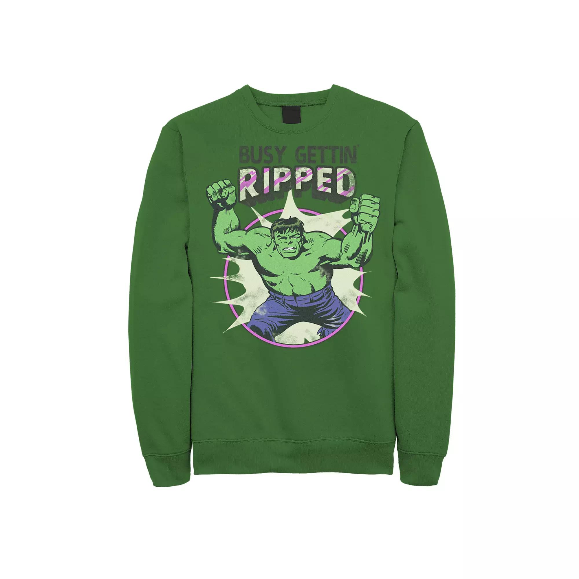 Men's Marvel Hulk Getting Ripped Adult Sweatshirt, Size: 3XL, Kelly Product Image