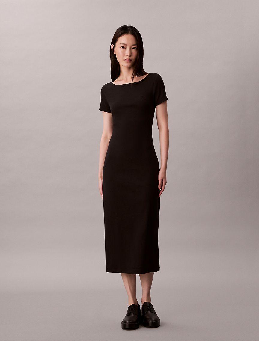 Cotton Contour Rib Short Sleeve Dress Product Image