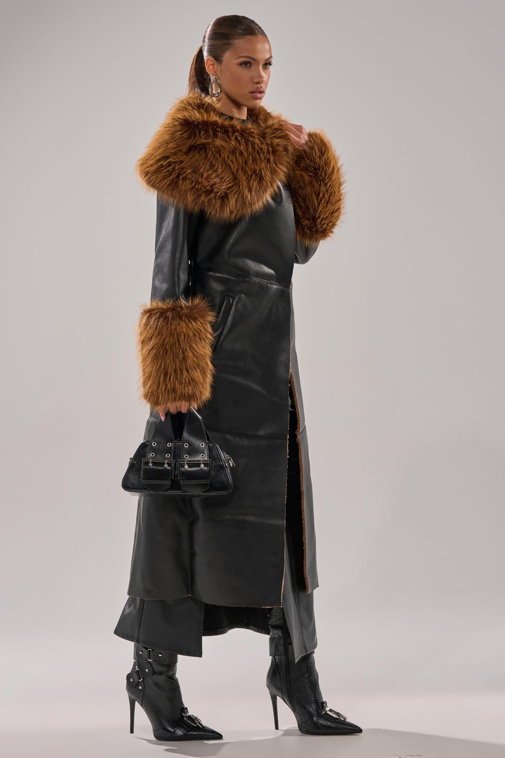 SIREN FUR TRIM TRENCH COAT Product Image