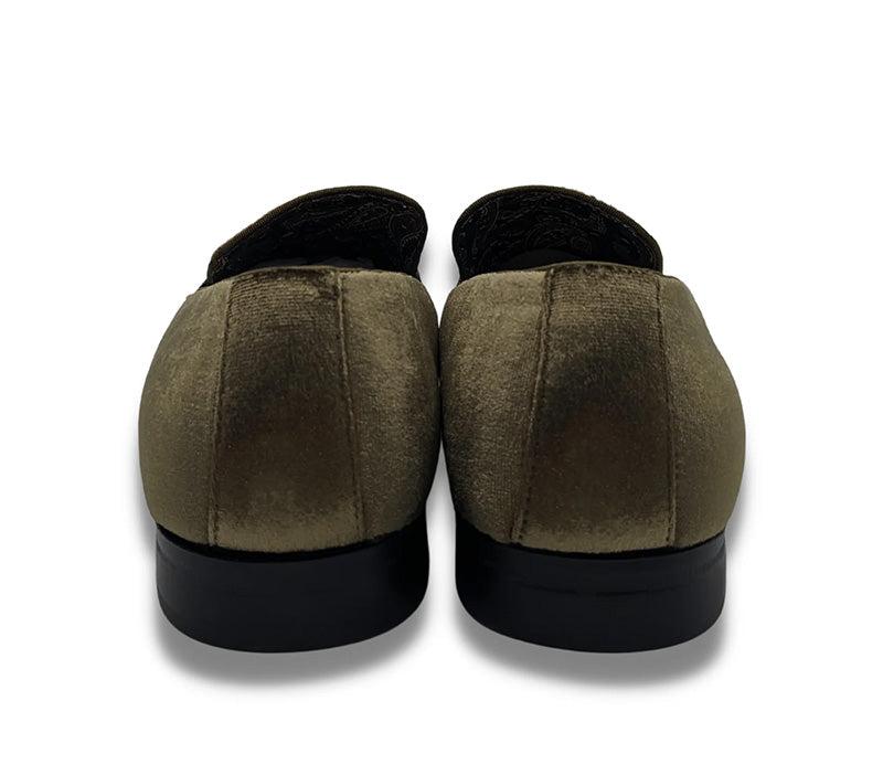 Olive Solid Velvet Loafer Product Image