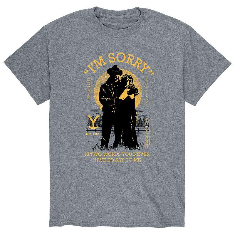 Mens Yellowstone Im Sorry Tee Athletic Grey Product Image