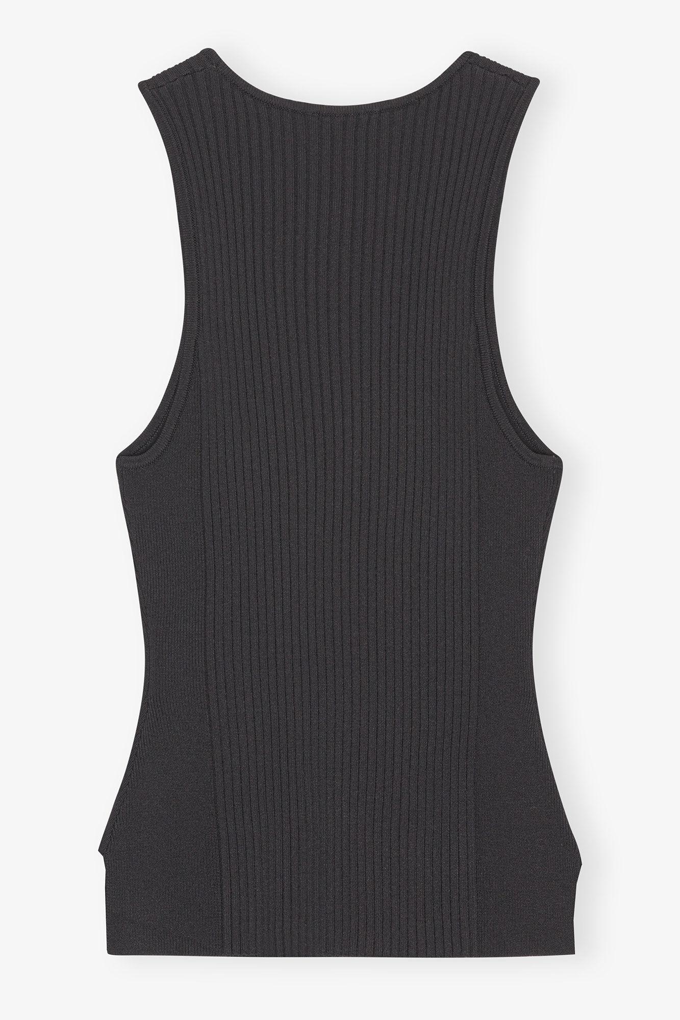 Black Sleeveless Melange Top Product Image